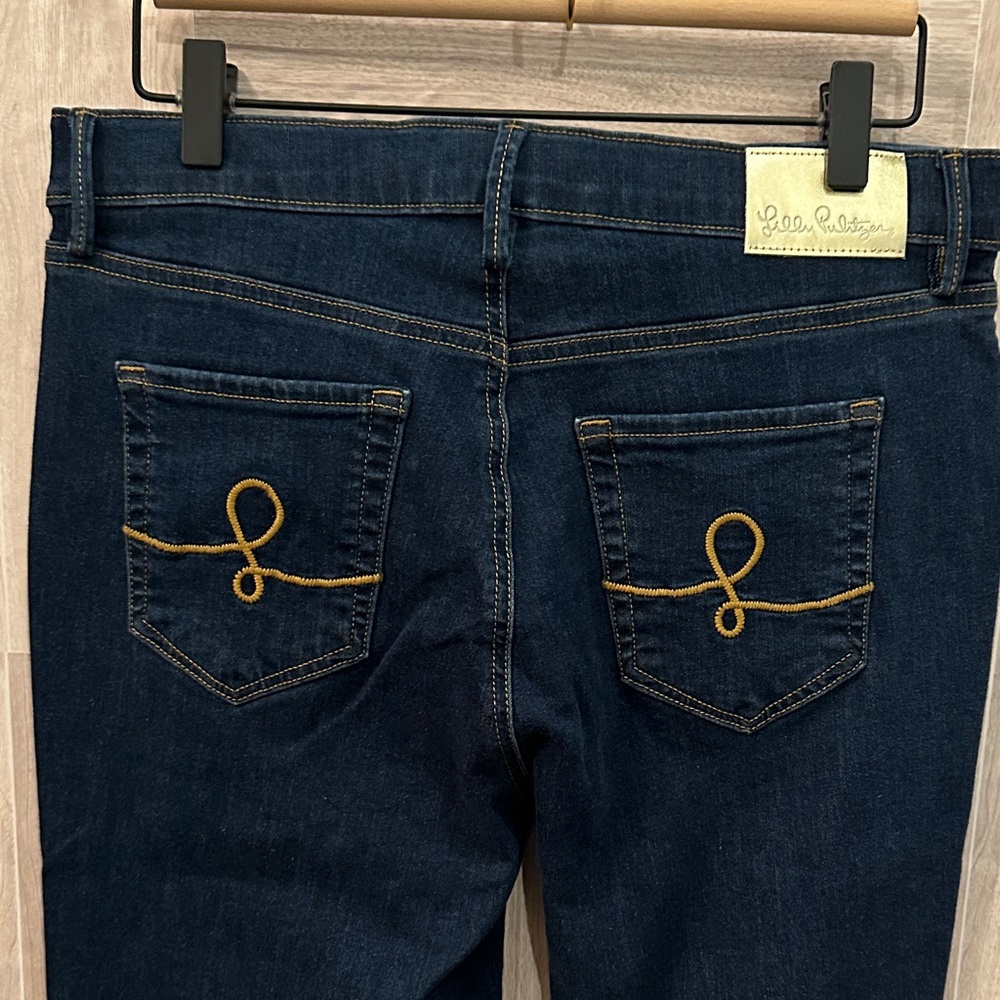 Lilly Pulitzer High Rise Dark Blue Jeans - Picture 6 of 7